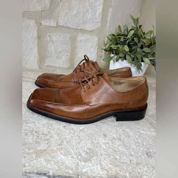 Stacy Adams cognac Derby square toe dress shoes sz 10 main image 8